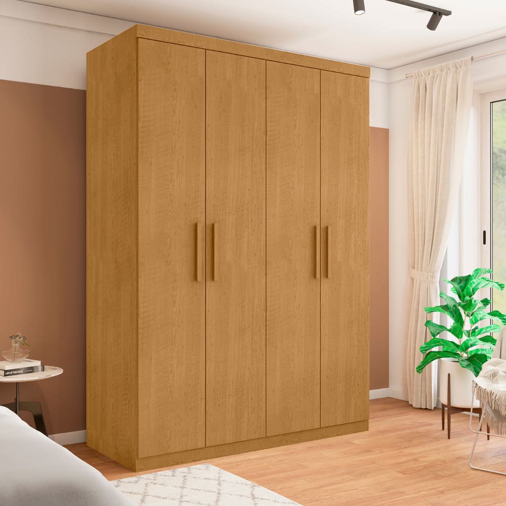 Roupeiro 4 Portas e 3 Gavetas Palmas Naturalle