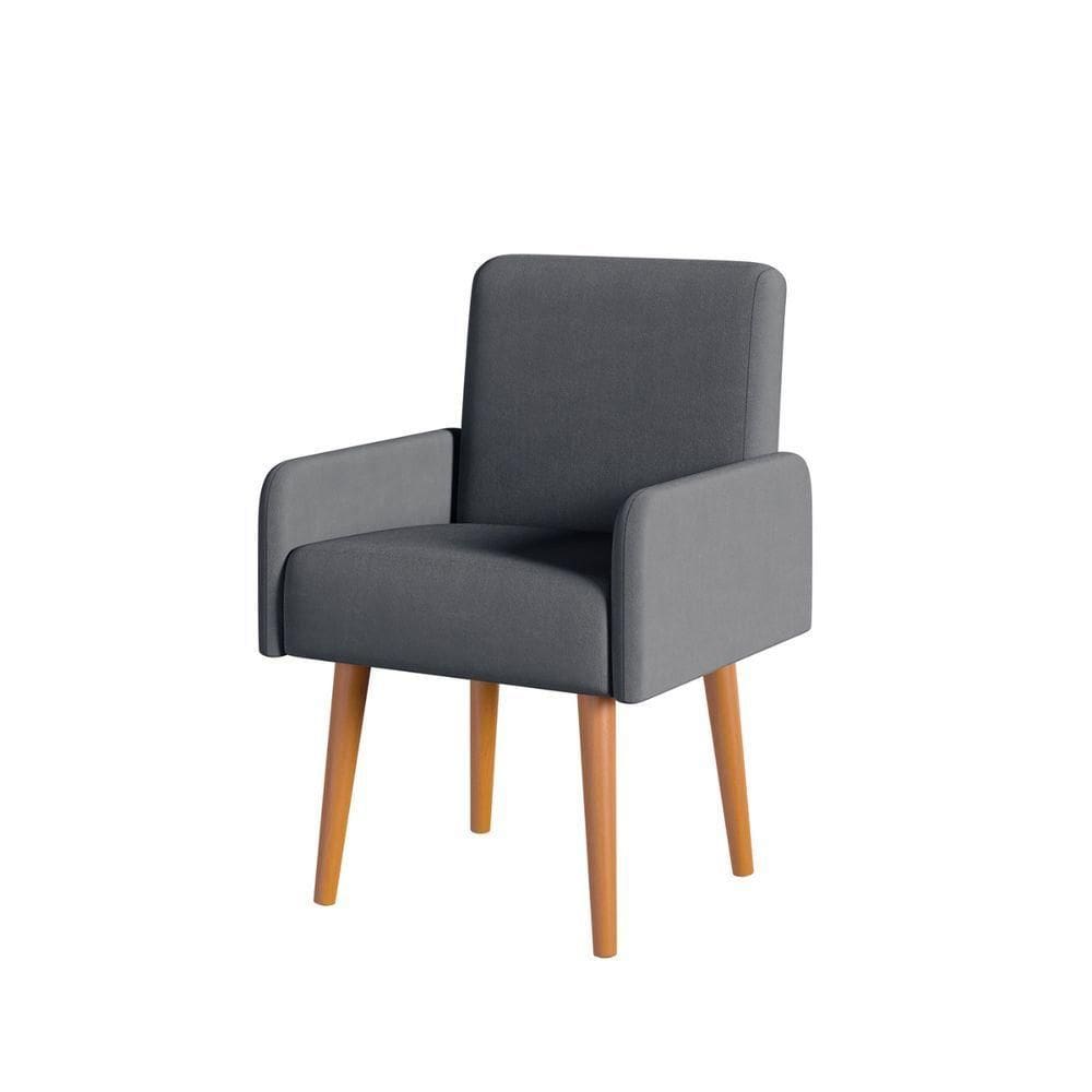 Poltrona Rebeca Decorativa Recepção Alta Qualidade Conforto Cor cinza