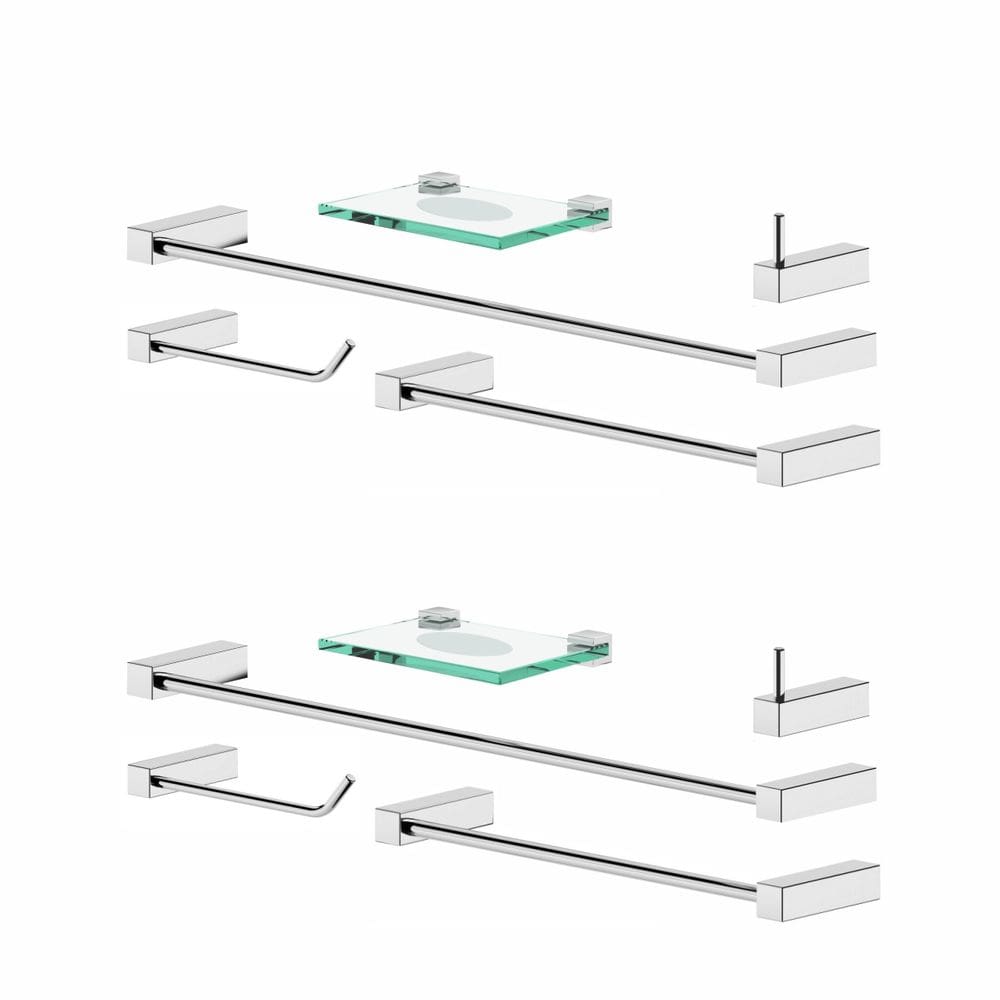 Acessórios Para Banheiro Kit (10 Peças) Troia Prata Polido 2080TR