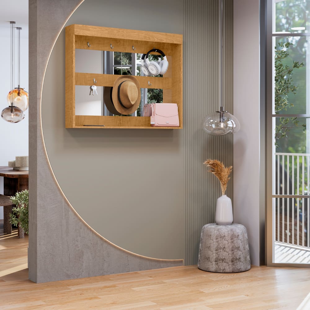 Porta Objetos com Espelho Lucena Naturalle