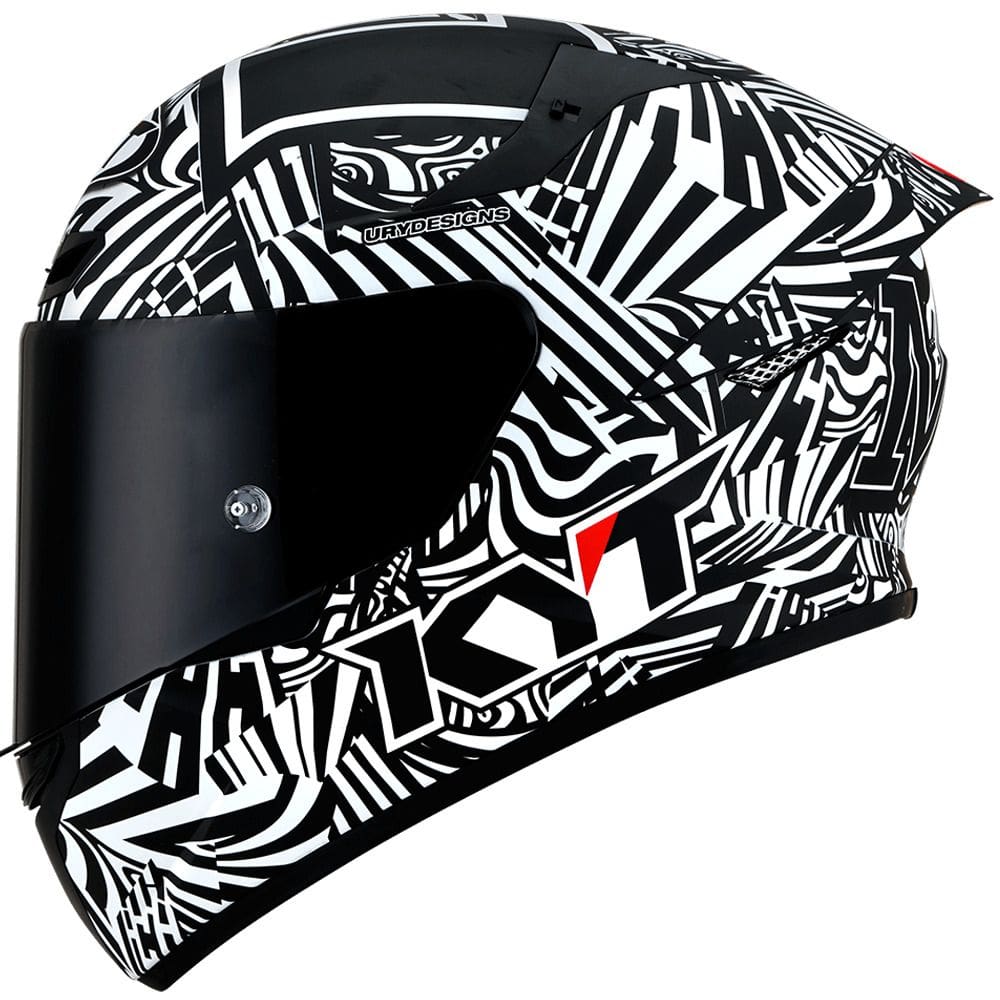 Capacete KYT TT Course Espargaro Winter Test 2020 Preto e Branco Fosco