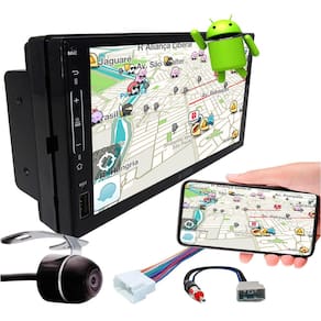 Multimídia 7" Polegadas Android Versa e March 2012 a 2021 Espelhamento GPS Bluetooth USB SD Card + Chicotes + Câmera Ré