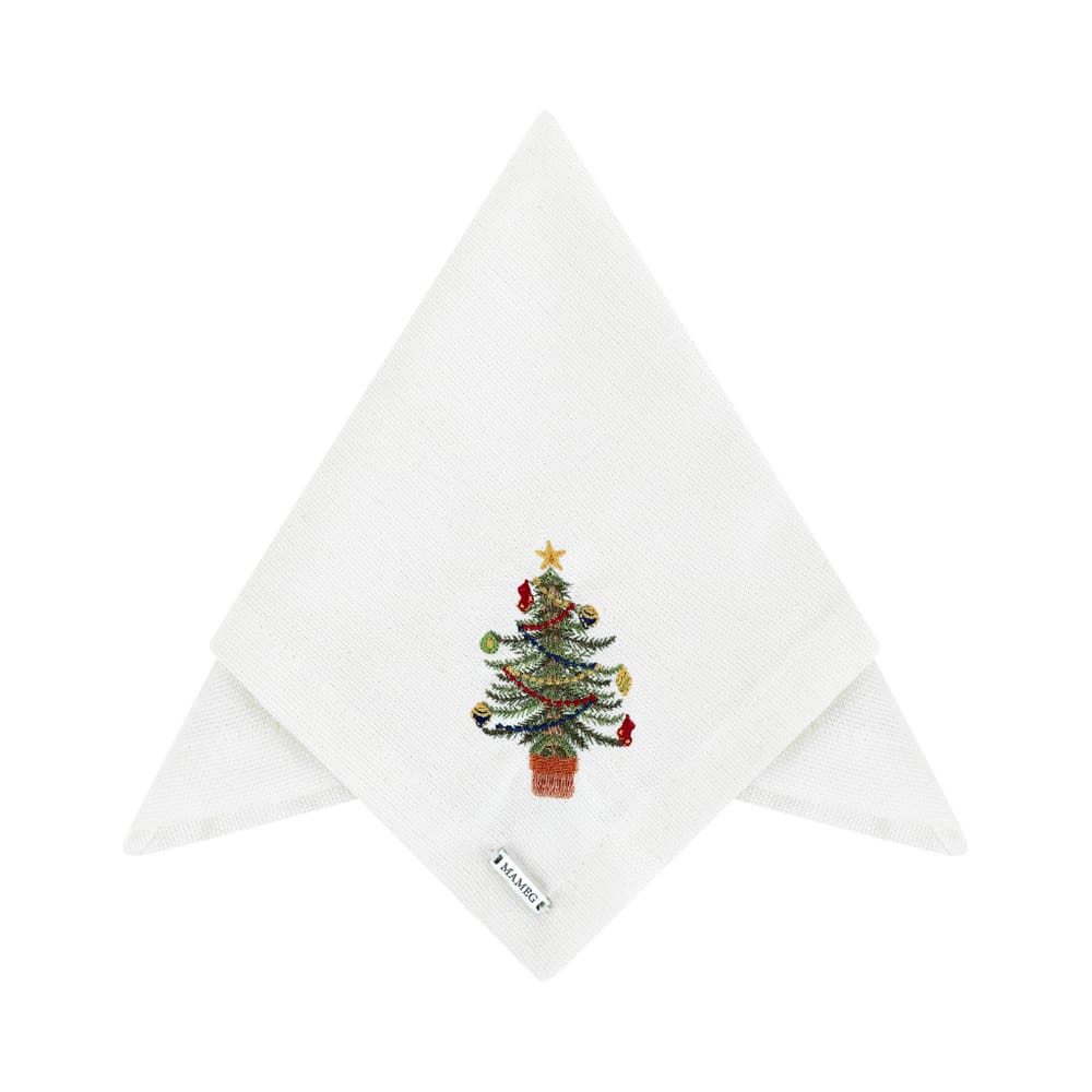 Guardanapo Em Tecido Linhão Bordado 40x40cm Mameg Off White Tree