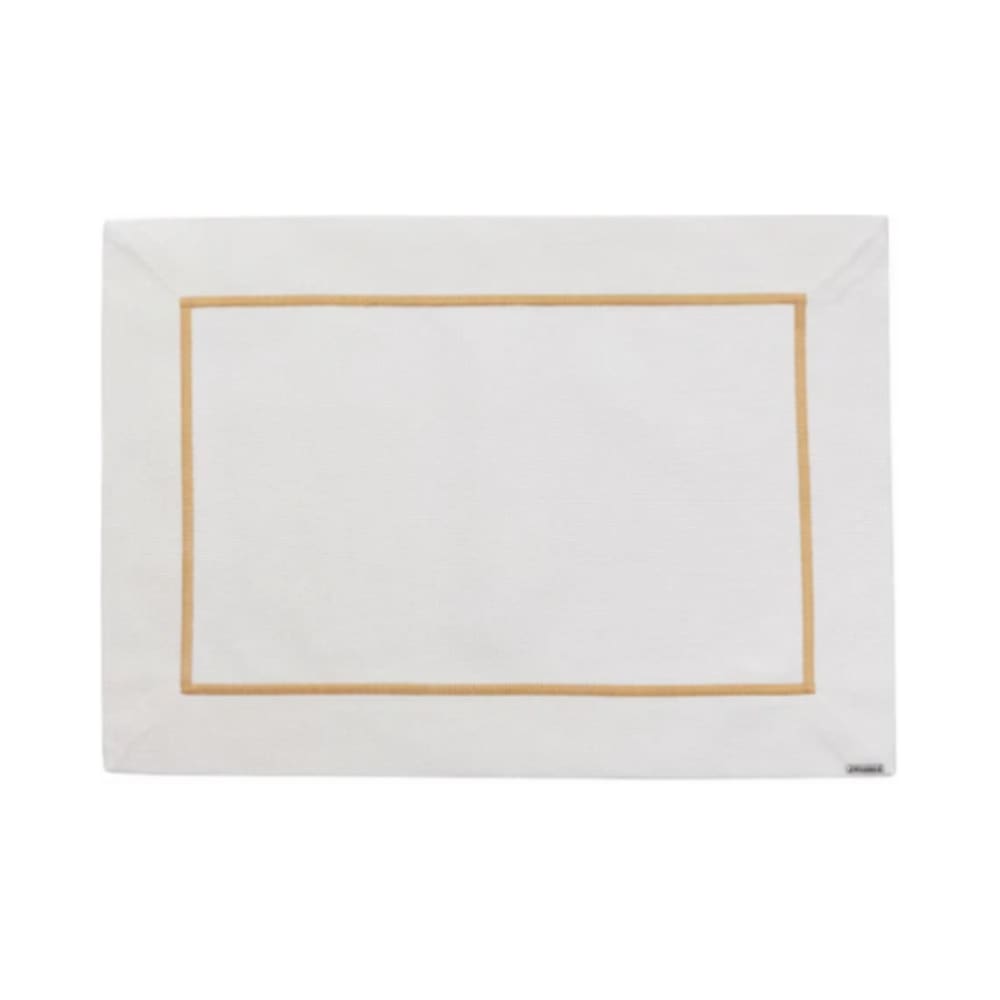 Lugar Americano Retângular Em Poliéster Select 50x36cm Mameg Off White Dourado