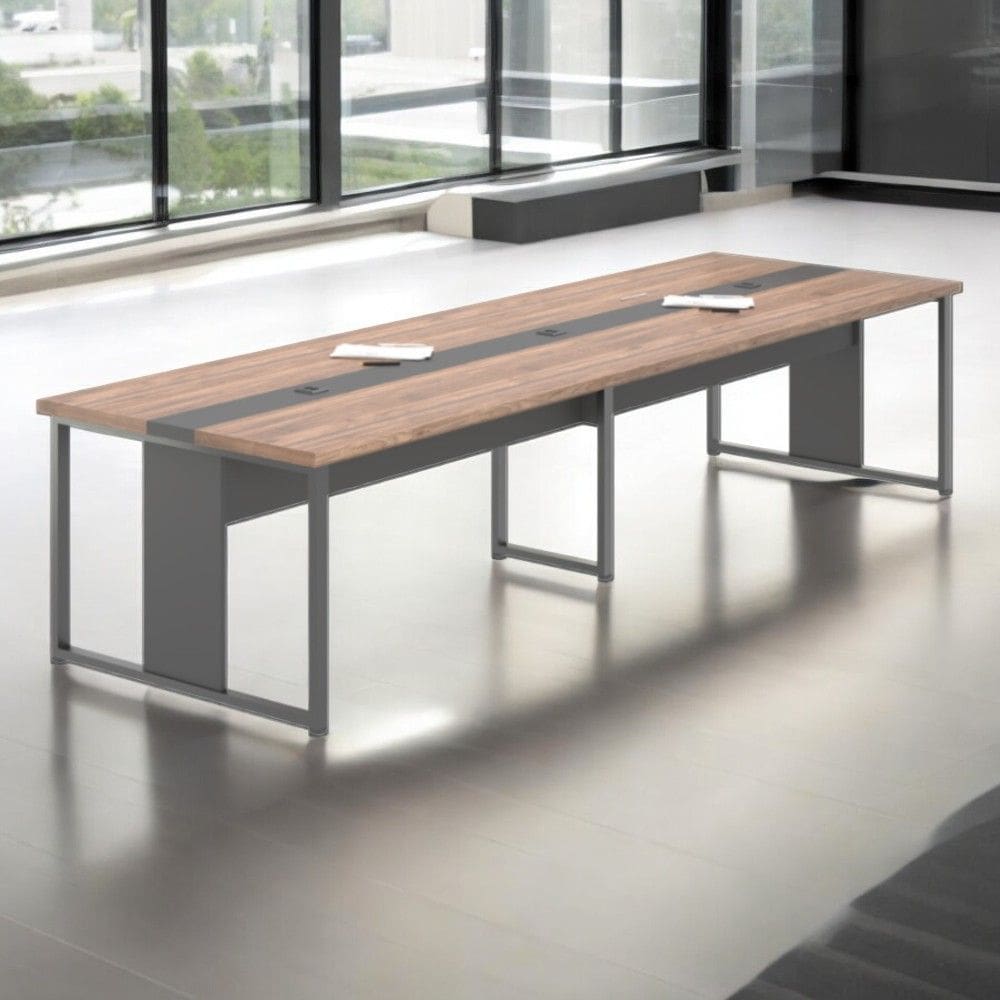 Mesa Para Sala de Reunião 6 Lugares Cancún Noce Preto