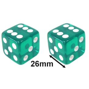 2 Jogo De Dado 26mm (2,6cm) Verde Translúcido - EJ Games