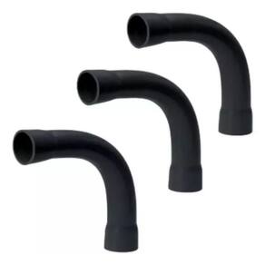 Kit 3 Unidades Curva 90° Com Luva Conduite Eletrotuto 3-4 Preto