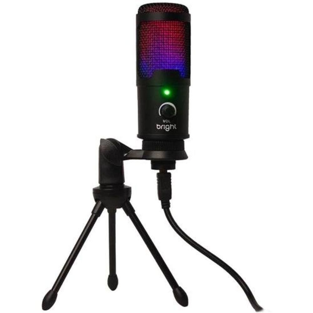 Microfone De Mesa Bright Streamer Rgb