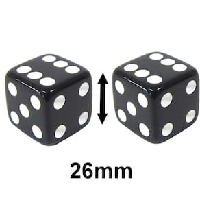 2 Jogo De Dado 26mm (2,6cm) Preto - EJ Games
