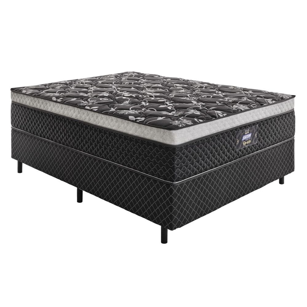 Conjunto Box Mola Casal 138Cm Opala Negro Gazin