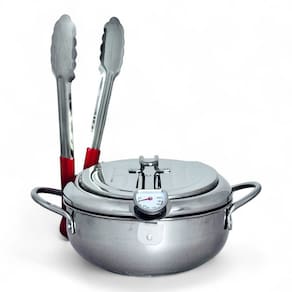 Fritadeira Japonesa Fryer Aço Inox 25 Cm 3.2l Com Termômetro