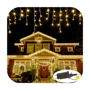 Cascata 350 Led Fixo Prova D`água 31v Bivolt Fio Branco 10m Uso Externo Natal