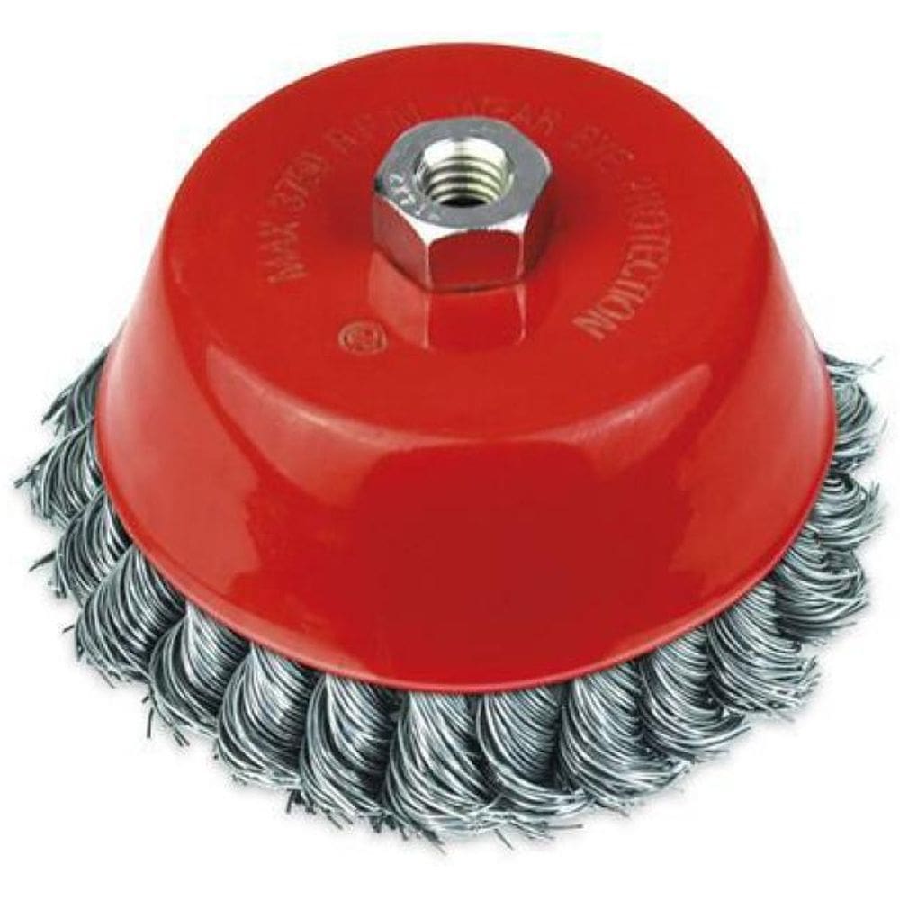 Escova Aço Trançado Tipo Copo Rosca 100 Mm Trançado Rocast
