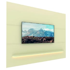 Painel Para TV Até 85 Polegadas Com Prateleira e LED Royal Off White Gelius