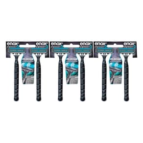 Kit 6 Aparelho De Barbear Descartável Barbeador 3 Lâminas Enox Expert