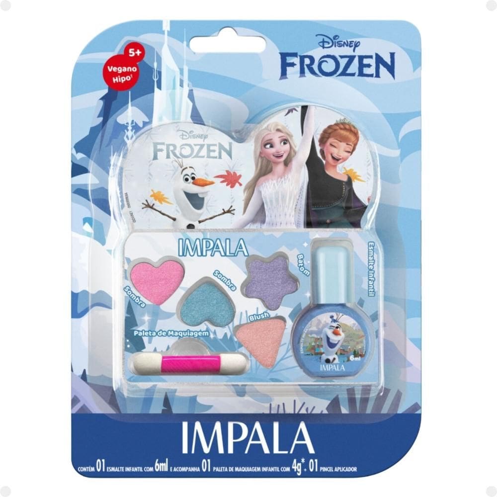 Kit Impala Frozen: Paleta de Maquiagem e Esmalte Infantil