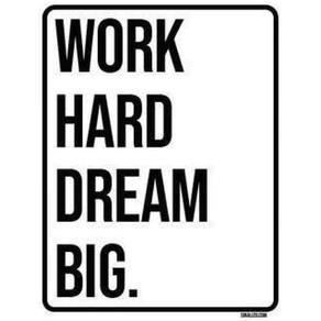 Kit 5 Placas Decorativa - Work Hard Dream Big