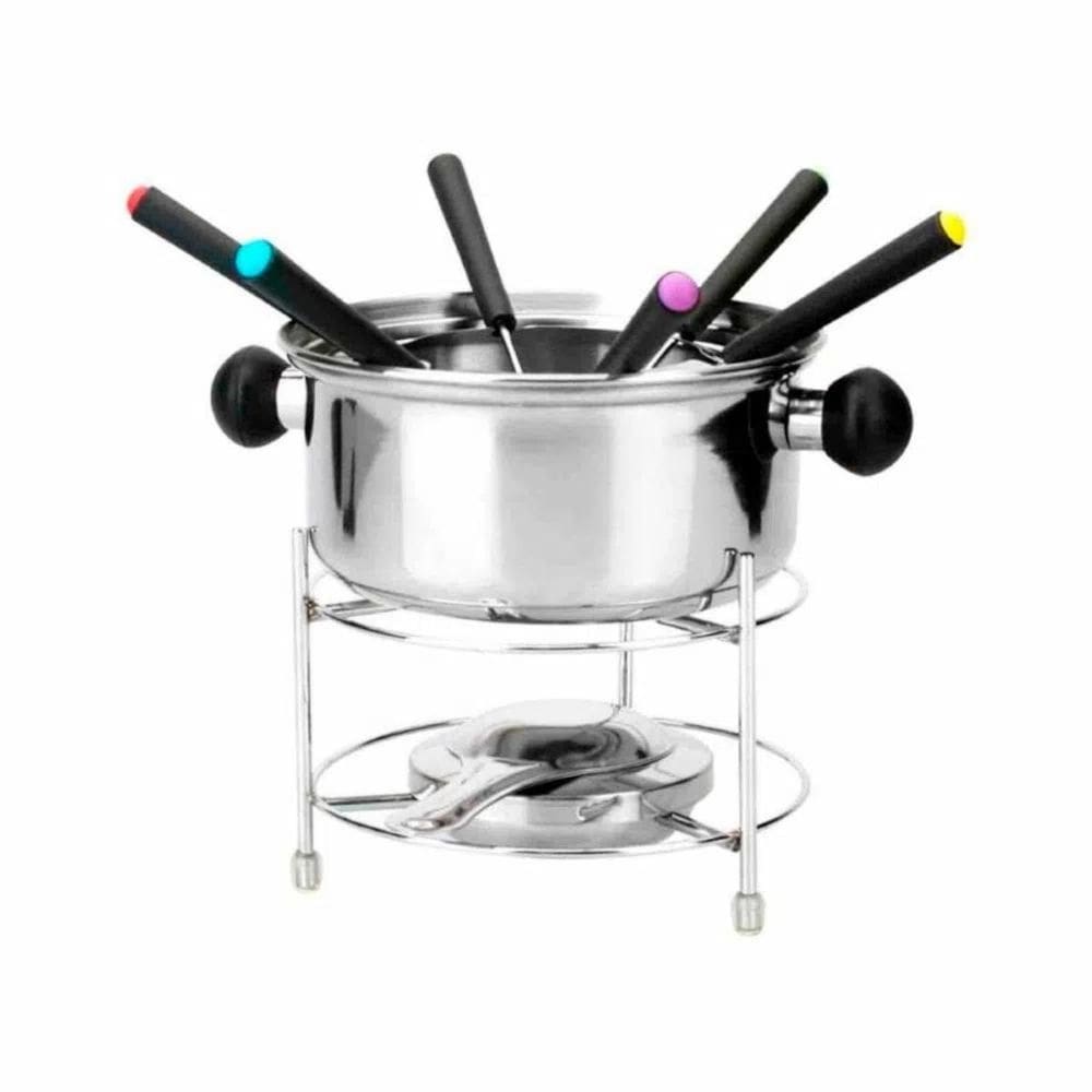 Jogo De Fondue De Inox Com 10 Peças 800ml