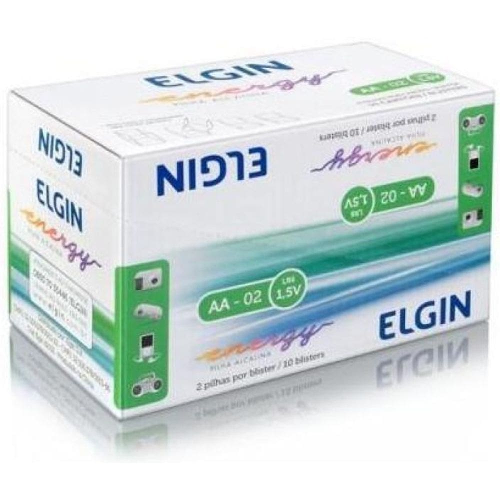 Caixa Pilha Alcalina Aaa Elgin Com 10 Blisters Com 2 Pilhas