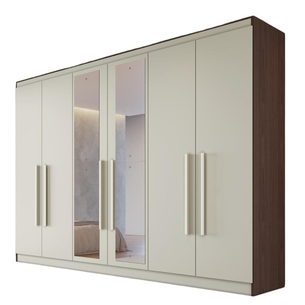 Guarda Roupa Oslo 6 Portas 6 Gavetas com Espelho MDF - MadeMarcs