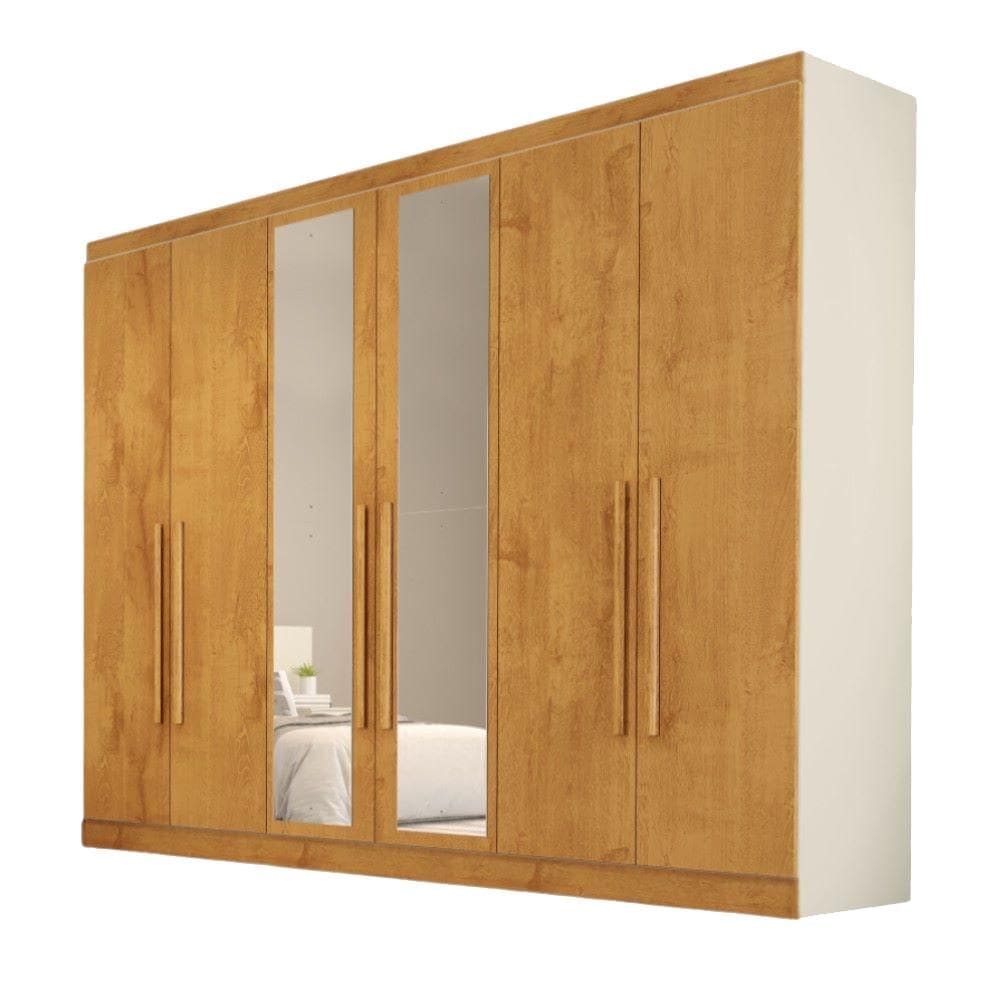 Guarda Roupa Oslo 6 Portas 6 Gavetas com Espelho MDF - MadeMarcs