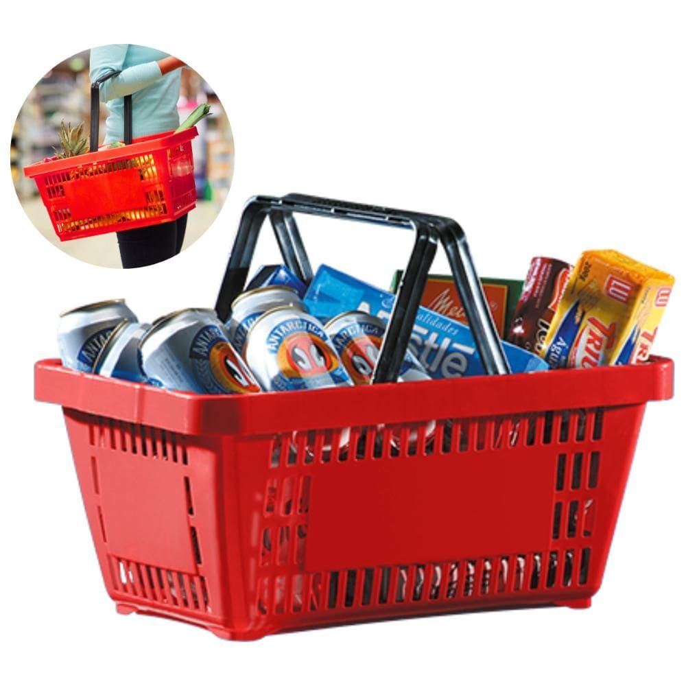 Cesta de Compras Plástica 13 Litros Cestinha de Supermercado Pisani