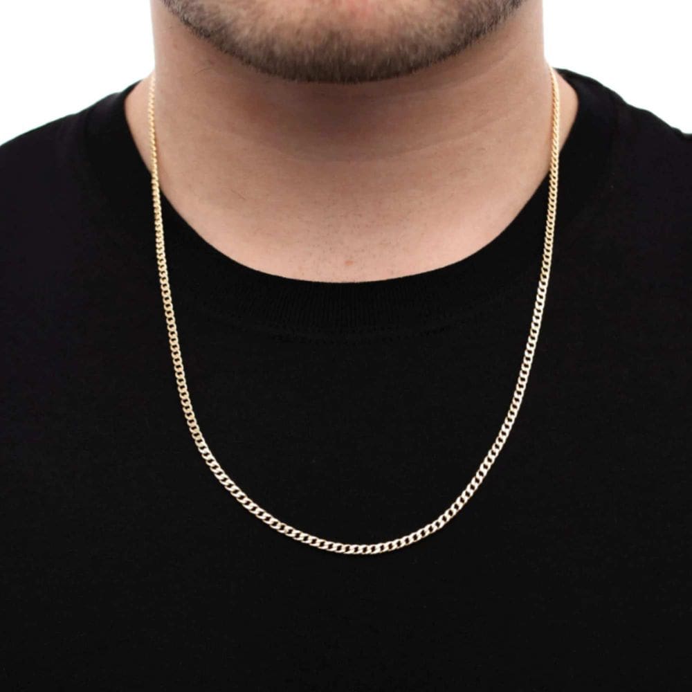Corrente Masculina Grumet 4 mm - Banhado em ouro 60 cm