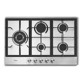 Cooktop A Gás 5 Bocas Inox Mega Chama 75x51cm - Midea
