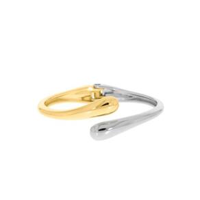 Bracelete Onda Dourado e Prateado - Banhado em Ouro 18k