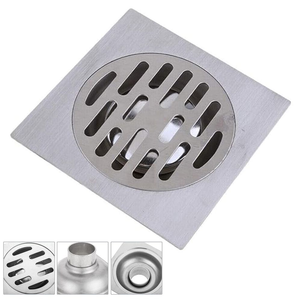 Ralo Inox 10x10 Banheiro Lavabo Resistente Seguro Higienico Varanda Jardim Quintal Duravel