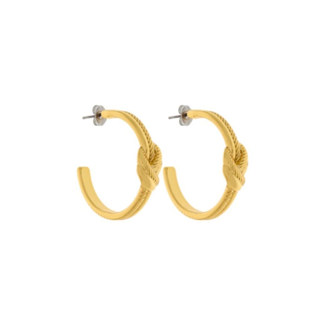 Argola nó - Banhada em Ouro 18k