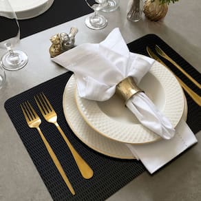12 Jogo Americano Mesa Posta Luxo Impermeável Pvc Liz Pt