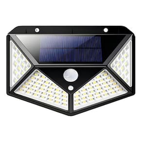 Luminaria Solar 100 LED Com Sensor De Presença Para Jardim E Área Externa a Prova D`Água Automática Acende ao Escurecer