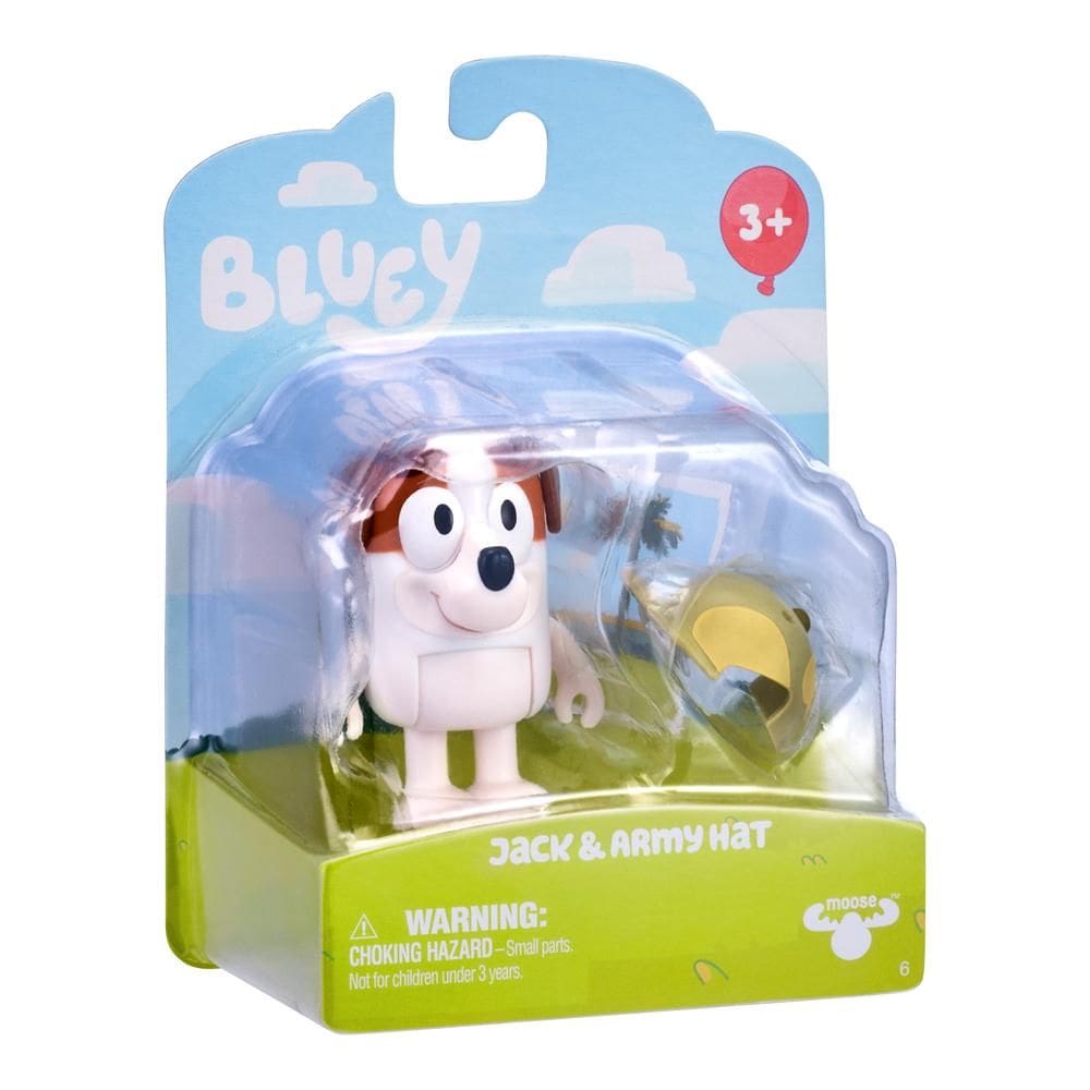 Boneco Colecionável 6cm Bluey - Jack com Chapéu de Soldado