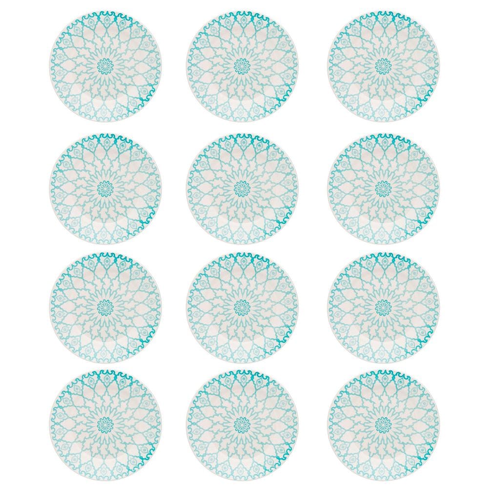 Prato Raso de Cerâmica Estampa Donna Mandala 24cm 12 Unidades - Biona 091079