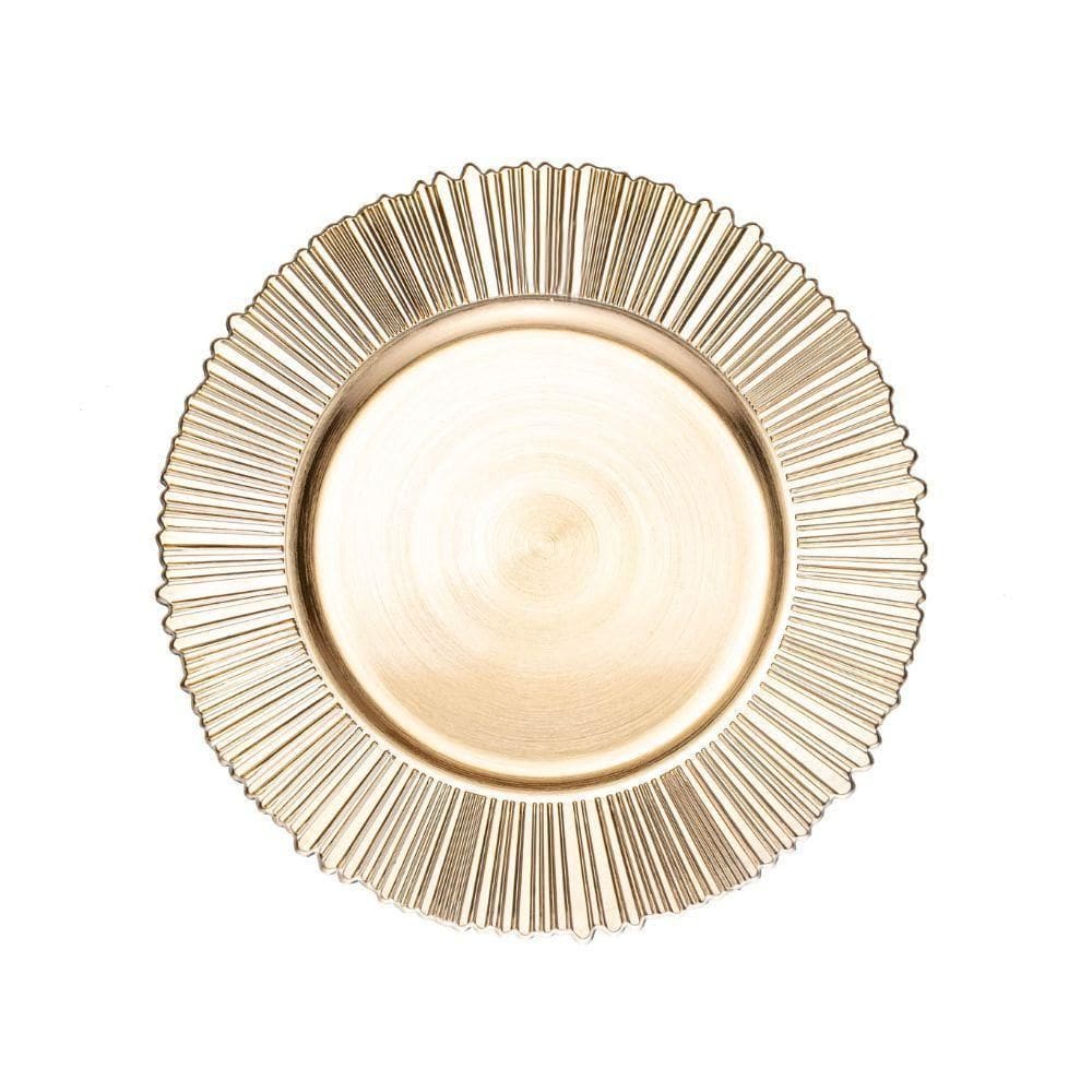 Sousplat Redondo De Plástico Solar Dourado 33cm Wolff