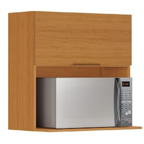 Armário De Cozinha 1 Porta 1 Nicho Para Micro Ondas Duplo Aéreo Módulo Suspenso Namur Itatiaia Cinamomo