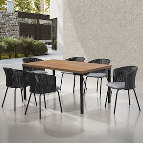 Conjunto Sala de Jantar com Mesa com 6 Cadeiras Santiago Preto/Cinza