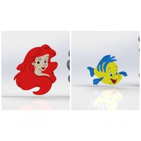 Cortador Kit Pequena Sereia Ariel 2 Modelos Modulares 7 Cm
