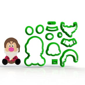 Cortador Branca de Neve Anão Zangado Modular Tamanho 5cm
