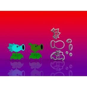 Cortador Plants Vs Zombies - Flor 2 Modular Tamanho 5 Cm