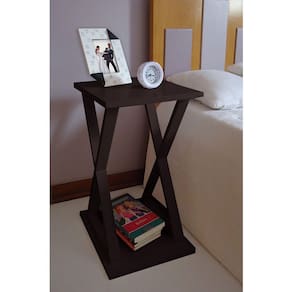 Mesa X Lateral de Apoio ou Mesa de Cabeceira Preto Laca