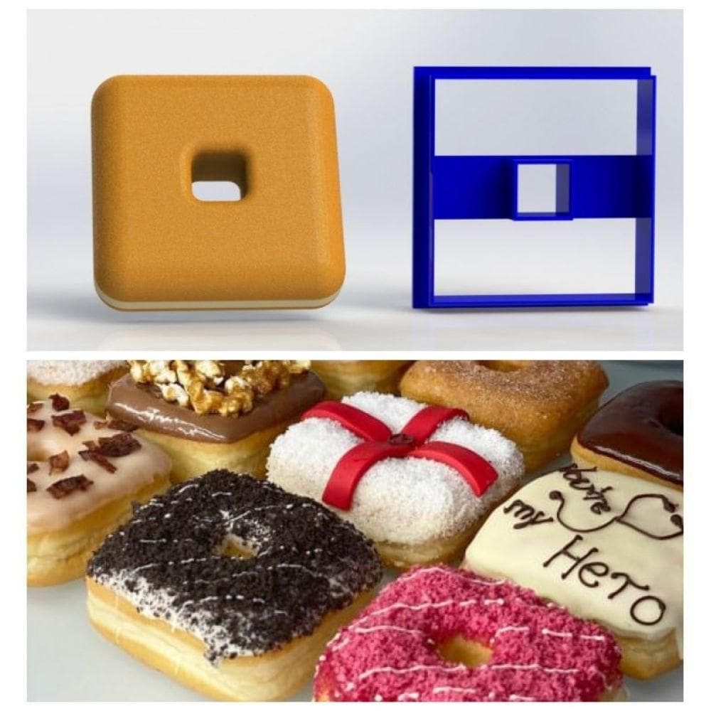 Cortador Donuts Quadrado Tamanho 8 Cm