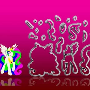 Cortador My Little Pony- Celéstia Modular Tamanho 12cm