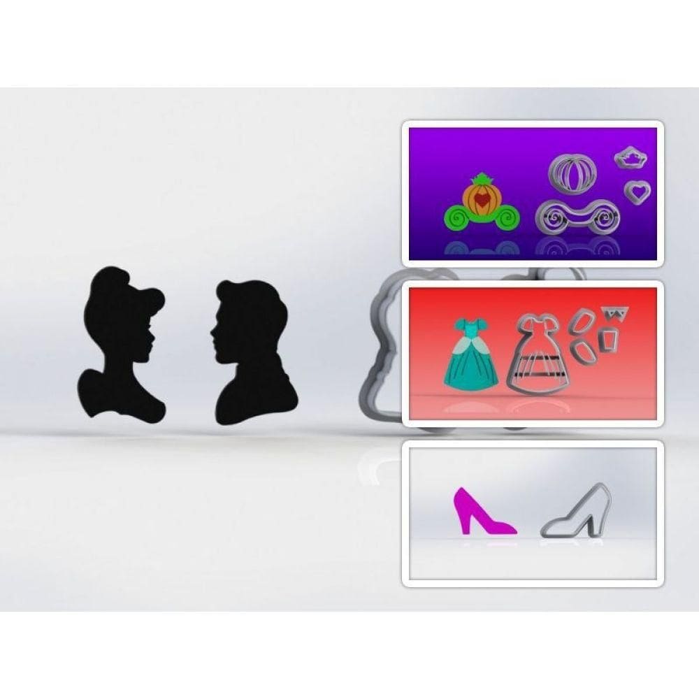 Cortador Kit Cinderela e Príncipe Tamanho 6cm