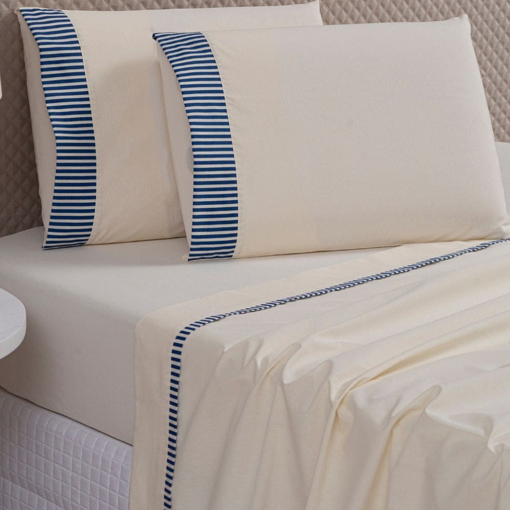 Jogo Lençol Algodão Torino Queen 4 pçs Palha