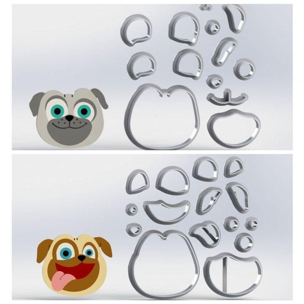 Cortador Kit Puppy Dog Pals Cachorro Pug Tamanho 5cm