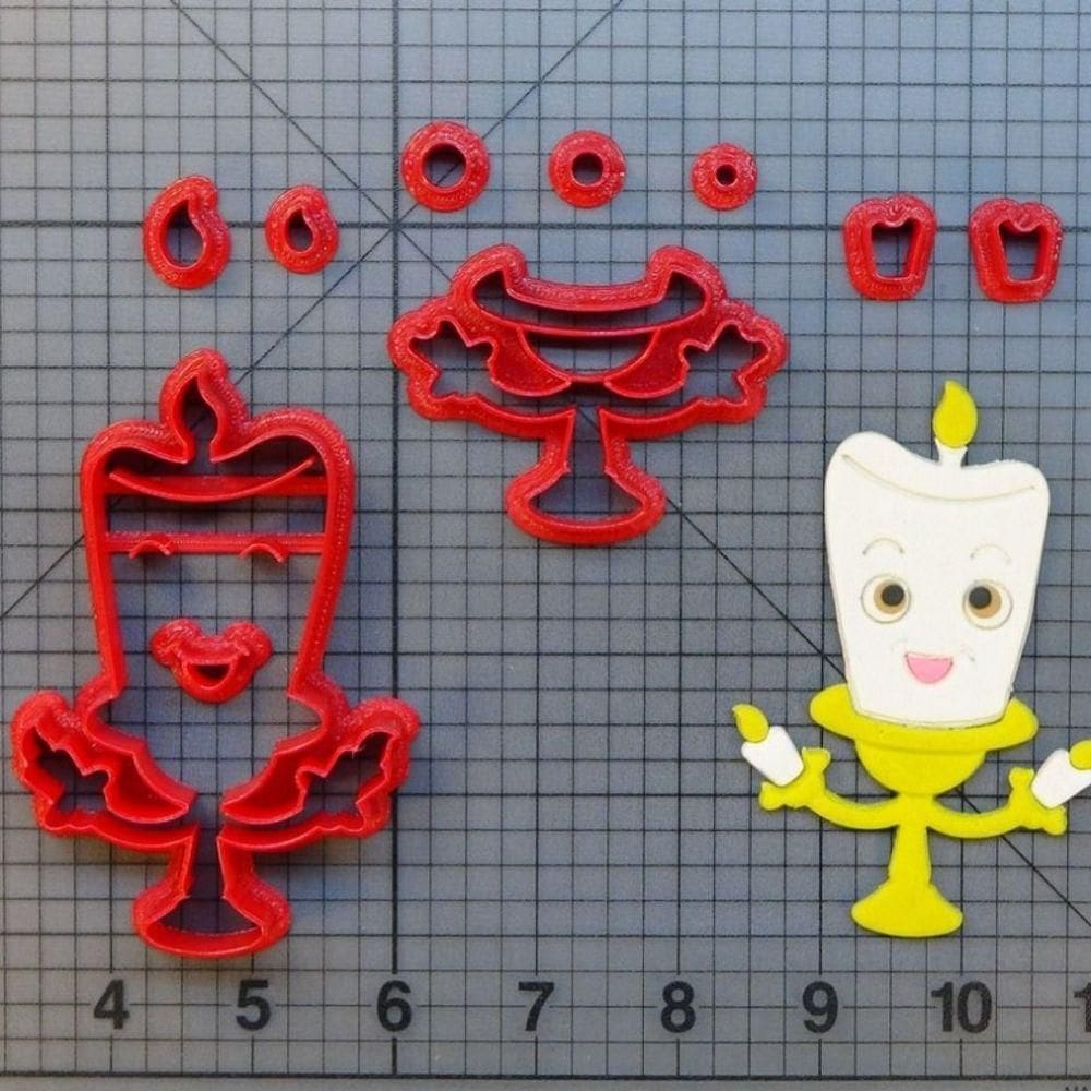 Cortador Bela e A Fera Castiçal Modular Tamanho 5cm