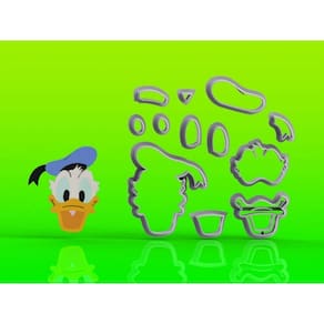 Cortador Pato Donald Modular Tamanho 10cm