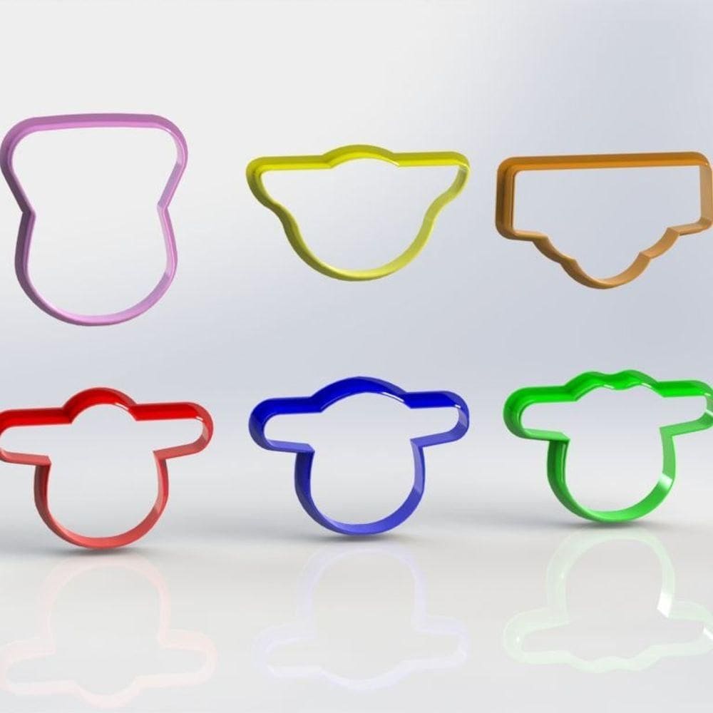Cortador Kit Super Wings 6 Modelos Contornos Tamanho 5,5cm
